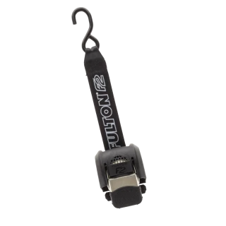 Fulton F2 transom tie downs ensure safe towing, with retractable straps and vinyl-coated hooks for protection.