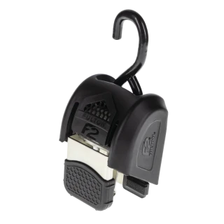 Fulton F2 transom tie downs ensure safe towing, with retractable straps and vinyl-coated hooks for protection.