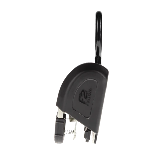 Fulton F2 transom tie downs ensure safe towing, with retractable straps and vinyl-coated hooks for protection.