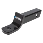 REESE ball mount fitting a 2 inch hitch receiver with 6,000 lbs capacity, angle cut design, metal shield finish