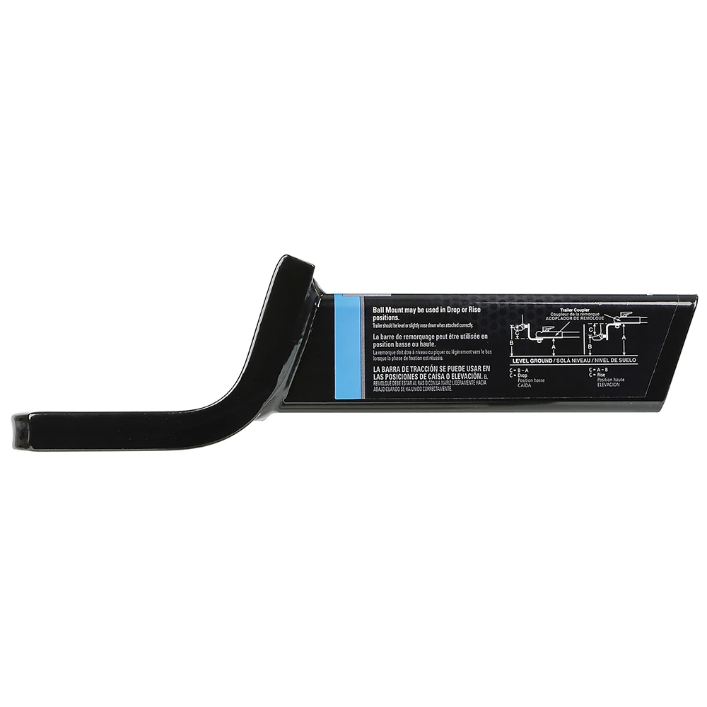 REESE ball mount fitting a 2 inch hitch receiver with 6,000 lbs capacity, angle cut design, metal shield finish