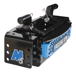 REESE M5 fifth wheel hitch showcasing its modular design and Talon Jaw.