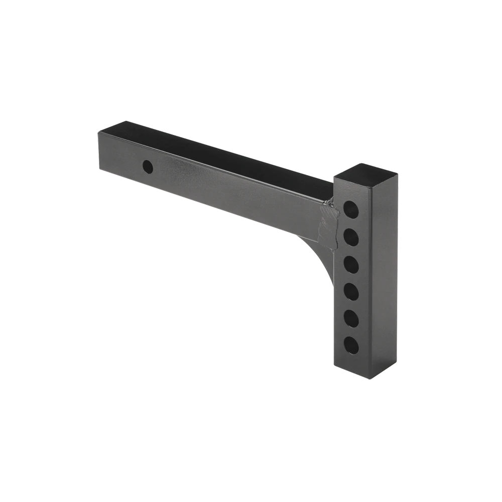 Adjustable hitch bar shank compatible with 2 inch receiver, black finish