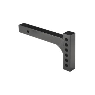 Adjustable hitch bar shank compatible with 2 inch receiver, black finish