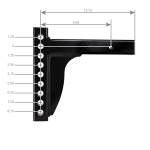 Weight distribution shank suitable for rise and drop applications, black powder coated.