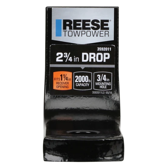 REESE draw bar with black powder coat finish fits 1-1/4 inch hitch receiver, 2,000 lbs capacity