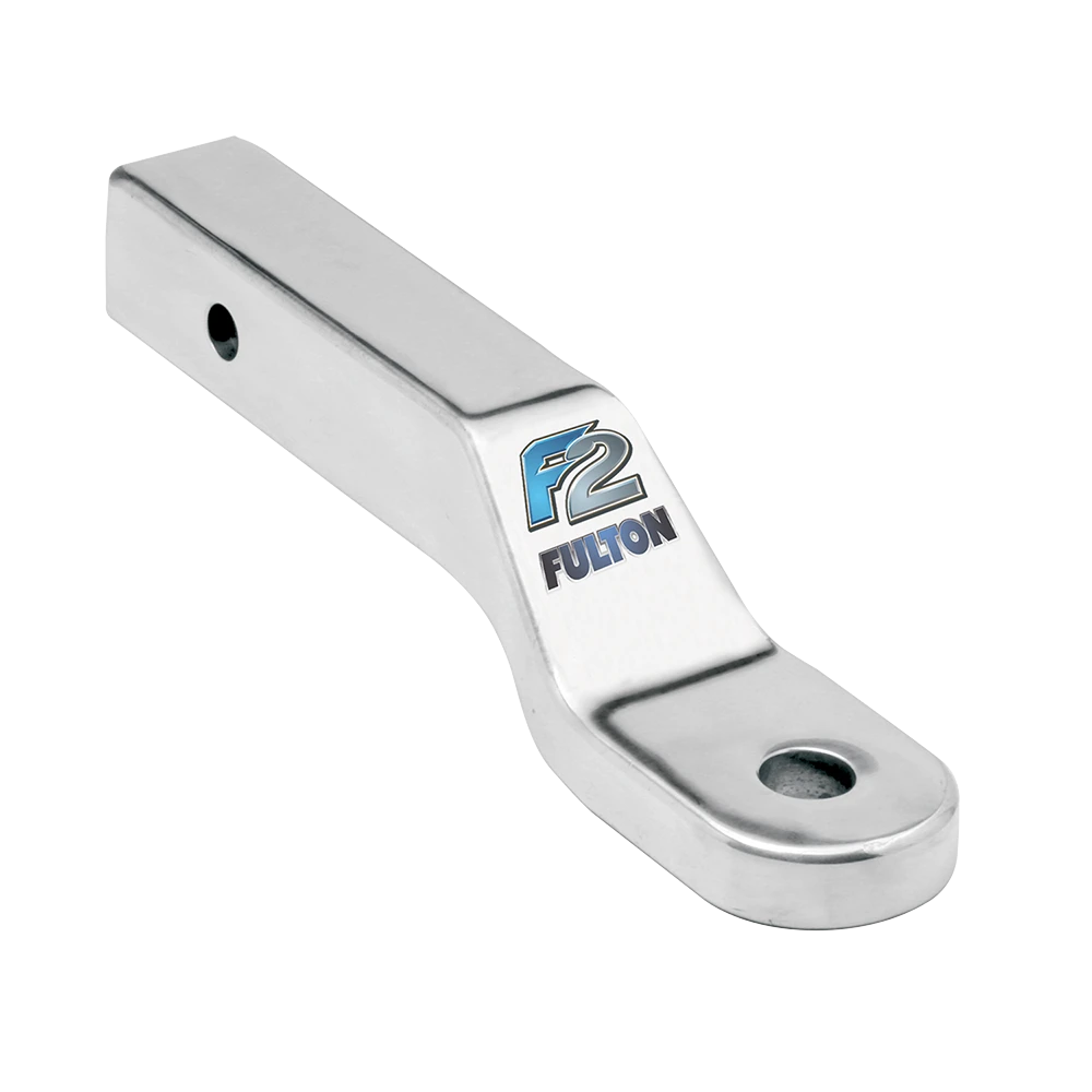 A FULTON ball mount with 2-inch receiver compatibility and aluminum finish for towing.