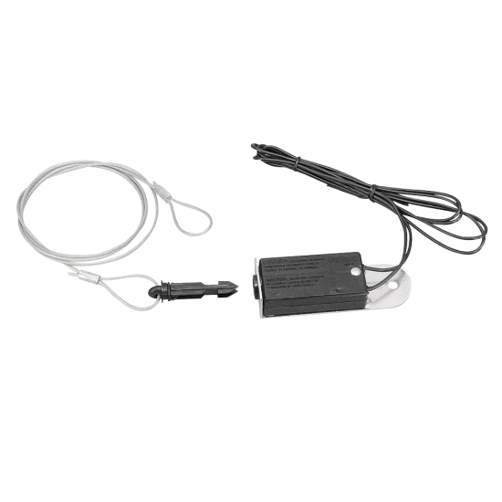 Breakaway switch with 48-inch wires and cable, ensures trailer safety during accidental breakaway