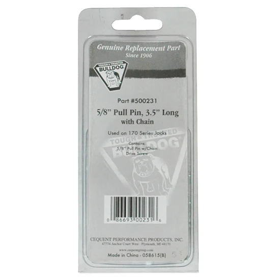 BULLDOG pull pin kit with chain and drive screw for series 170 trailer jacks.