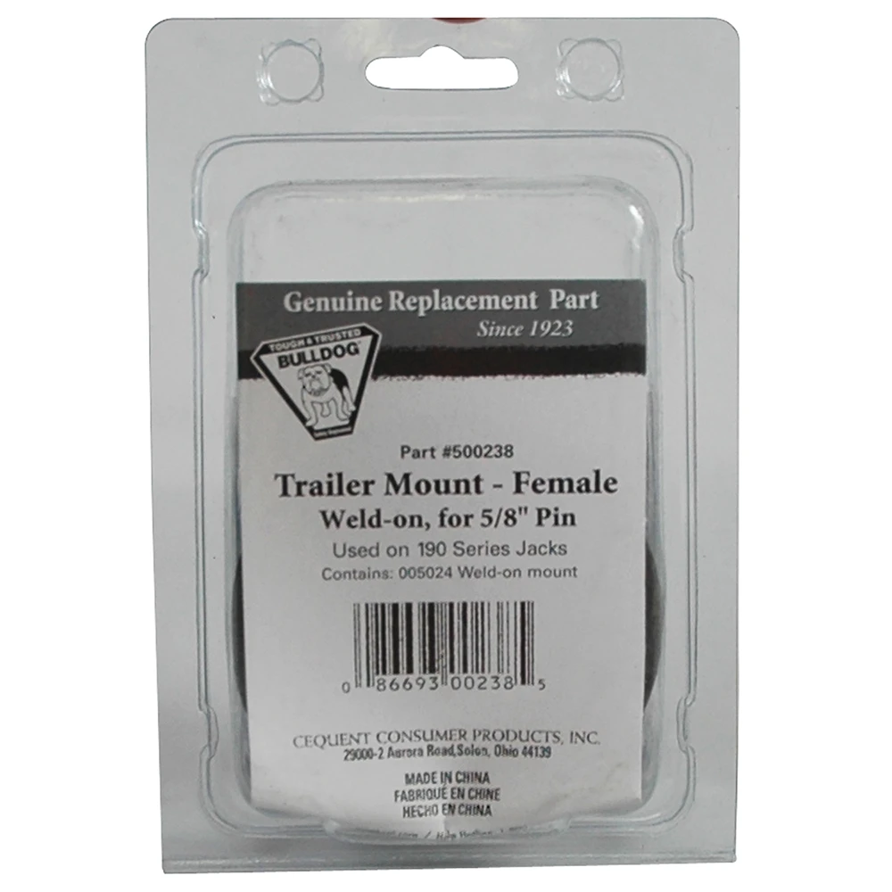 BULLDOG trailer jack weld-on female swivel mount for 190 series