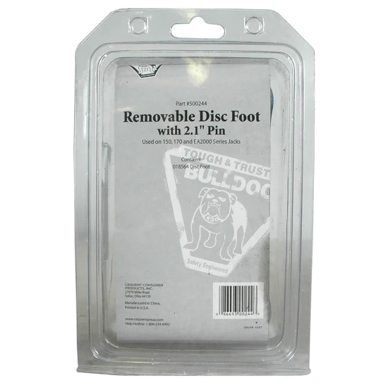 BULLDOG removable disc foot with pin used for trailer stability