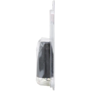 Teardrop shaped black plastic BULLDOG trailer jack crank knob with installation hardware