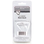 Teardrop shaped black plastic BULLDOG trailer jack crank knob with installation hardware