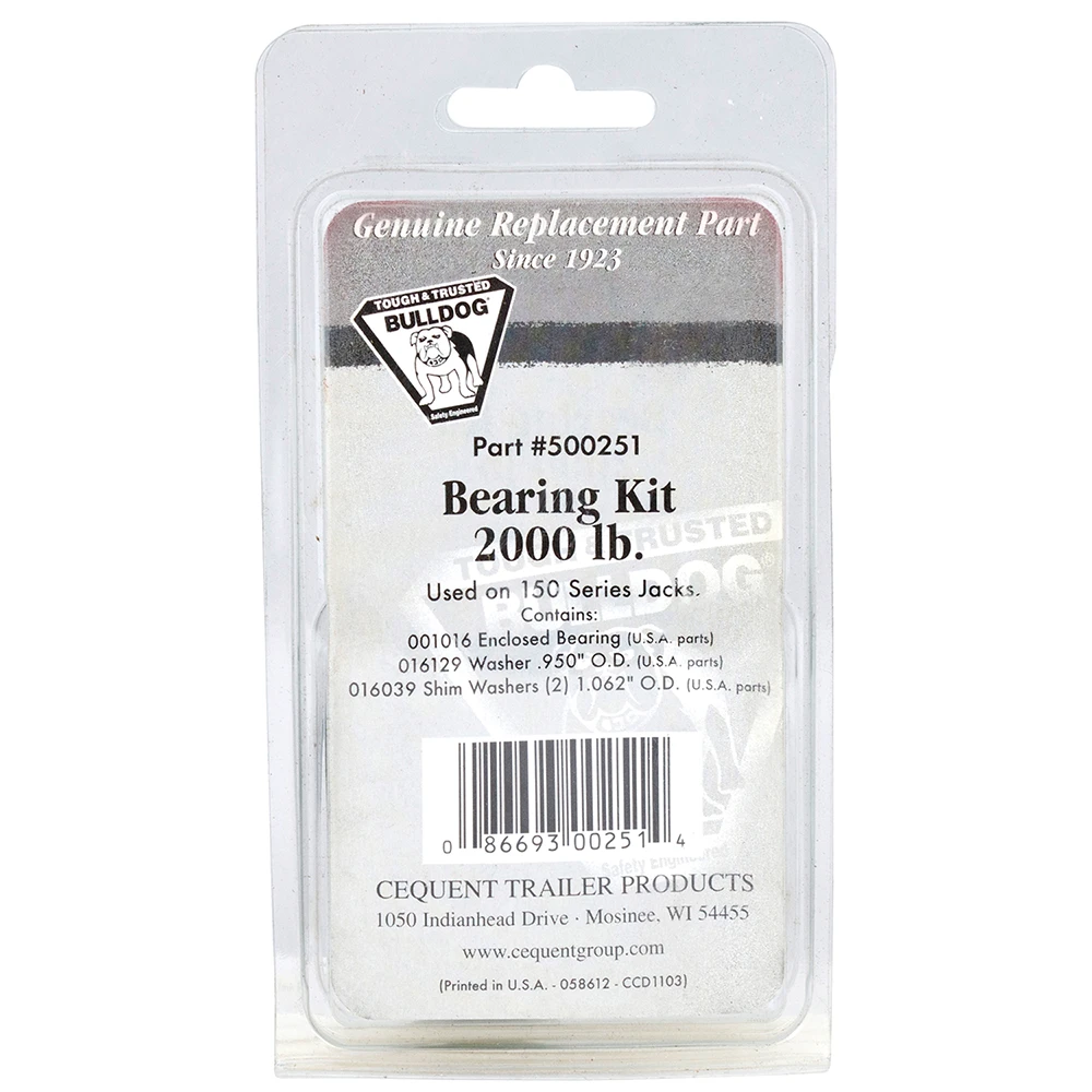 BULLDOG Bearing Kit for Series 150 Trailer Jacks Replacement BULLDOG bearing kit, genuine replacement for Series 150 trailer jacks