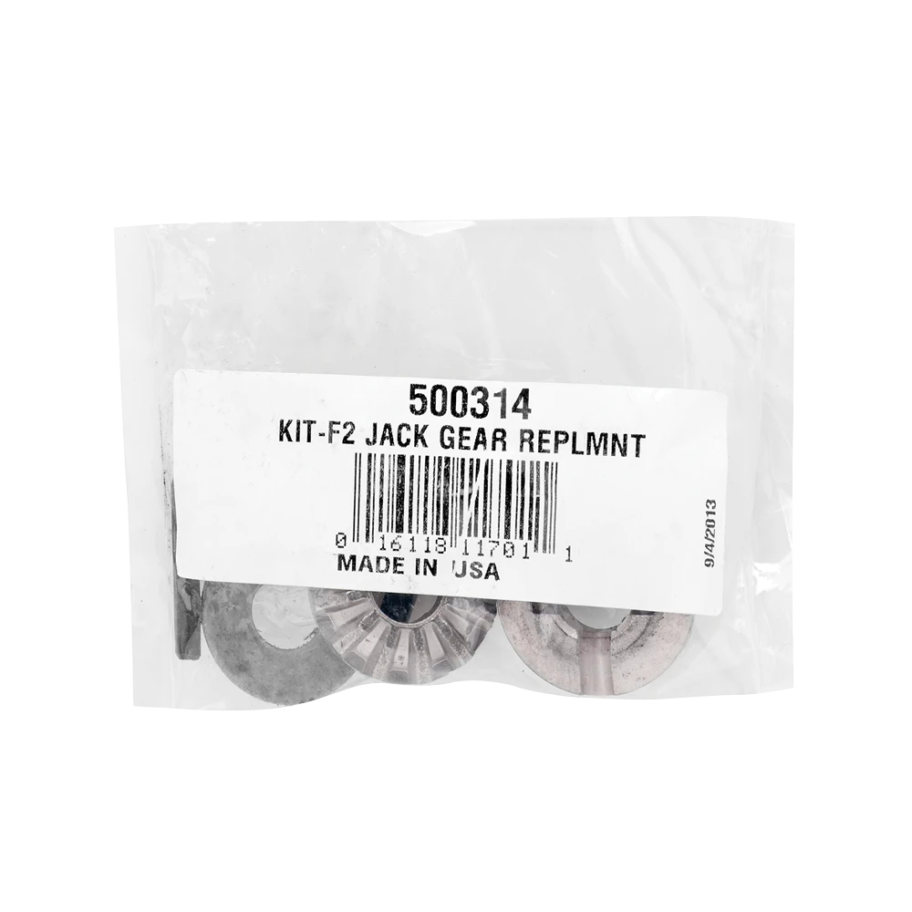 F2® Trailer Jack Replacement Gear Kit Components F2® Trailer Jack Replacement Gear Kit with Shim Washer, Pins, and Washer