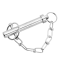 Bulldog genuine pull pin with chain for drop leg jacks, 9/16 x 2.75 inches.