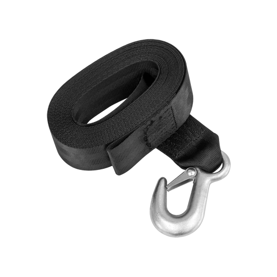 Durable 2-inch by 20-foot winch strap with hook for trailers