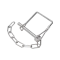1/4 inch snapper pin for pintle hooks with lanyard chain attached