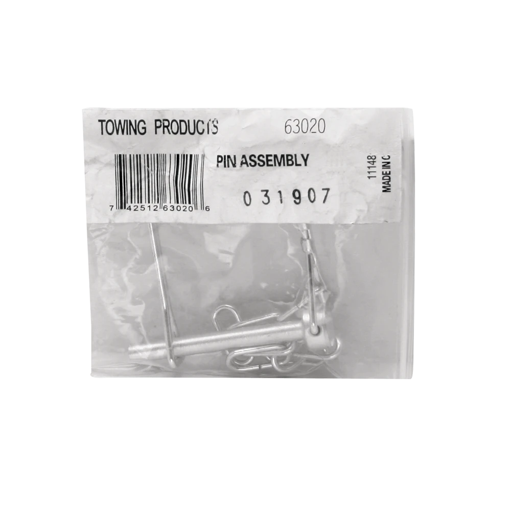 1/4 inch snapper pin for pintle hooks with lanyard chain attached