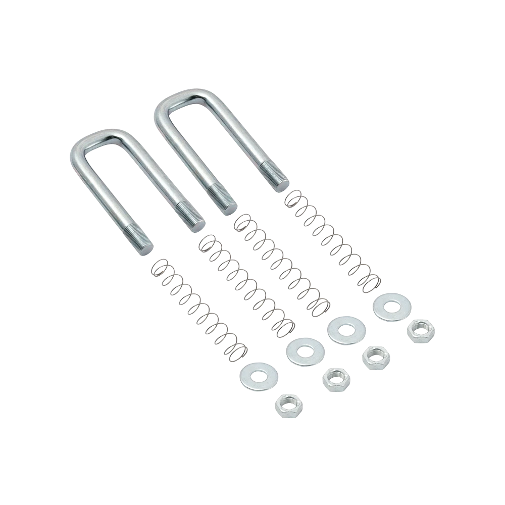 Kit with U-Bolts, springs, washers, and lock nuts for gooseneck hitch