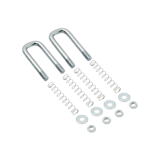Kit with U-Bolts, springs, washers, and lock nuts for gooseneck hitch