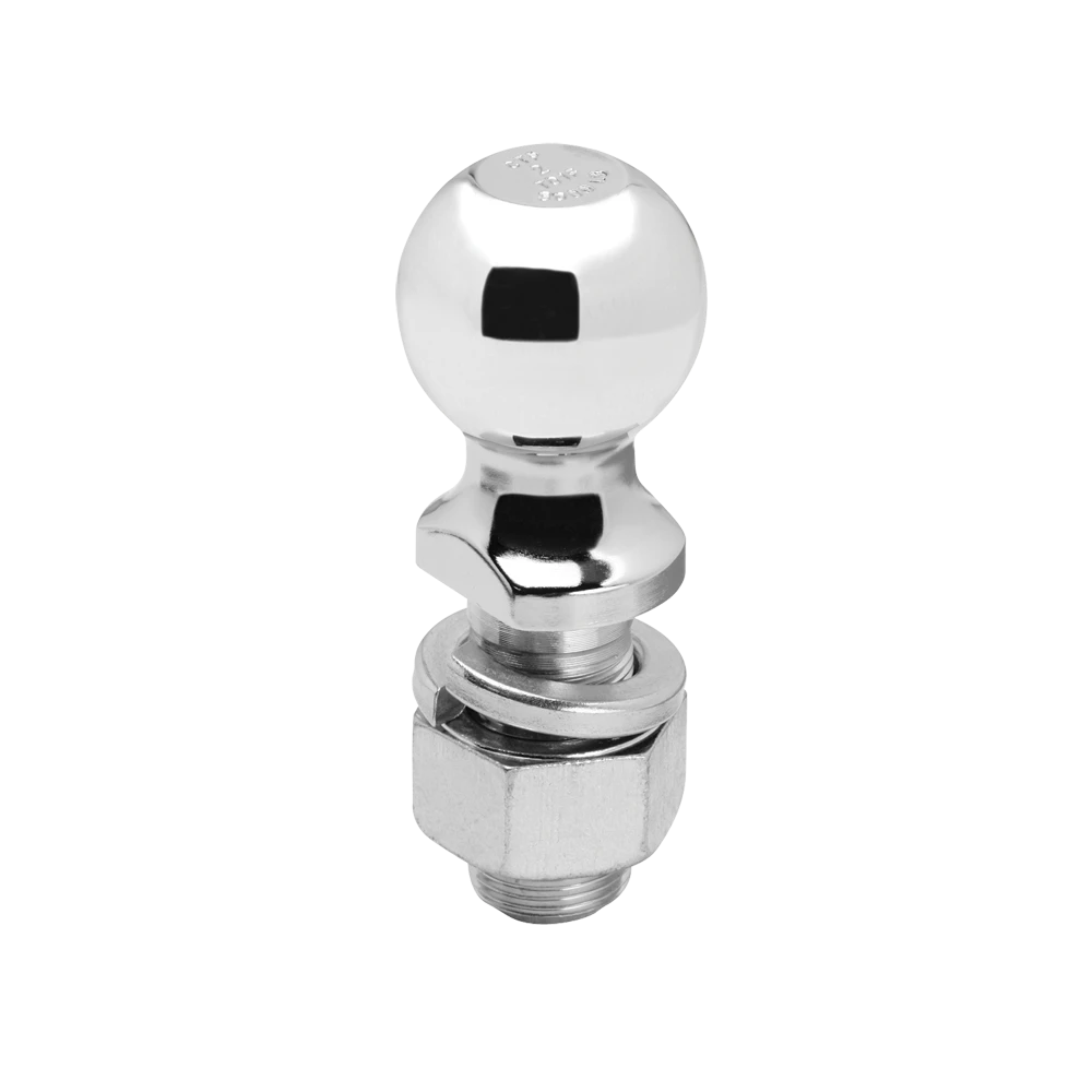Draw-Tite hitch ball with 2-inch diameter and chrome finish, capable of towing up to 8,000 lbs, ensuring secure connections.