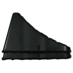 High Impact Polymer Trailer Wheel Chocks for Stability A pair of high impact polymer wheel chocks placed under trailer tires.