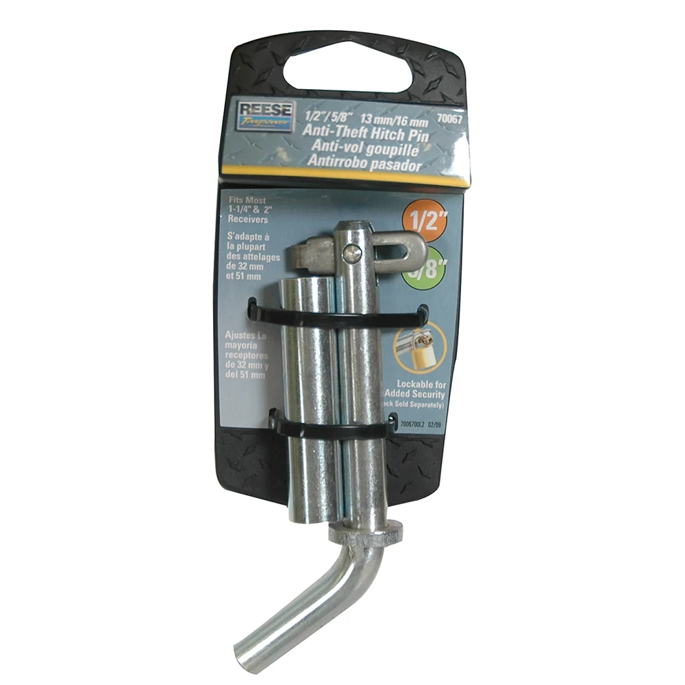 REESE Towpower hitch pin with swivel latch and sleeve for ball mount security