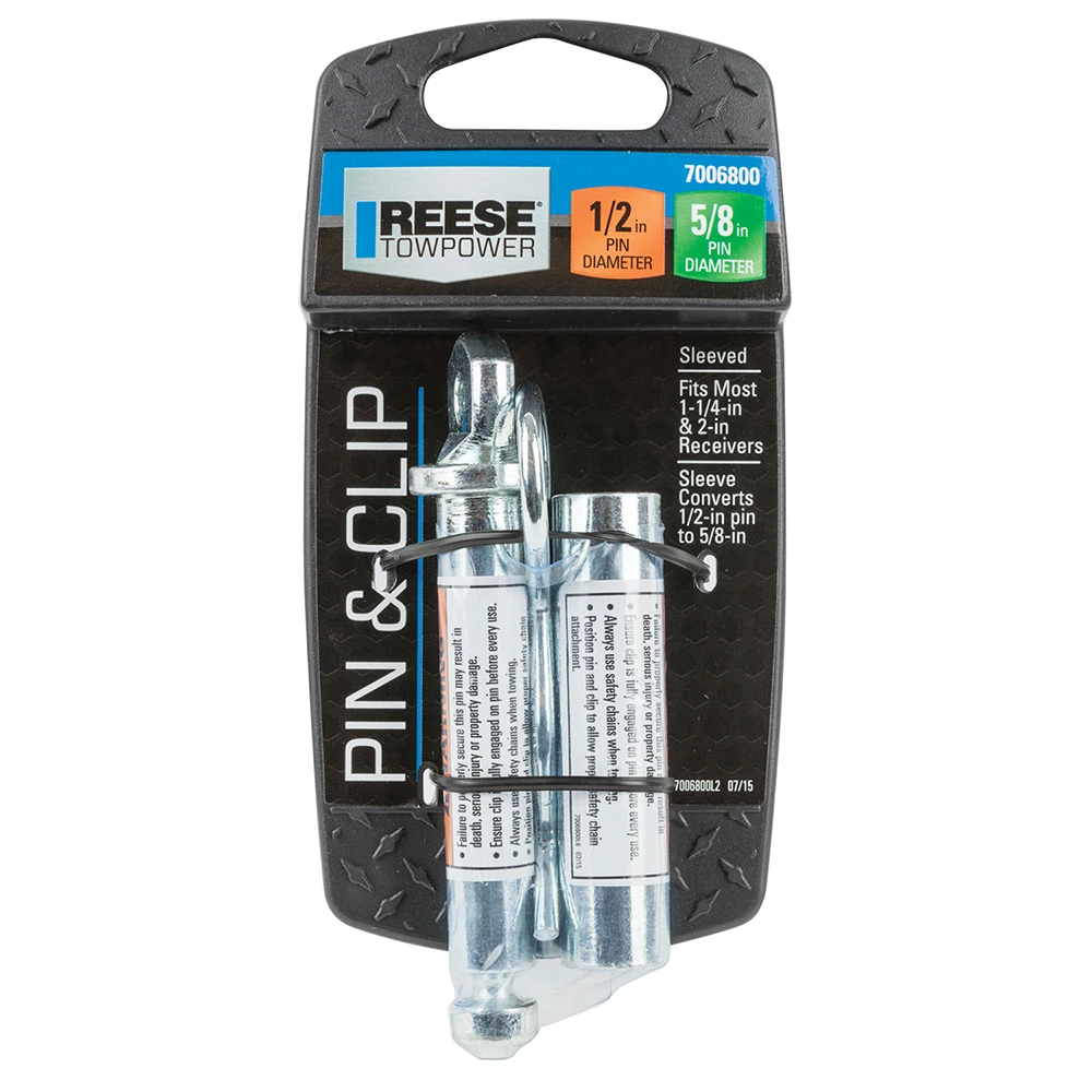 REESE Towpower receiver pin and clip for various hitch classes