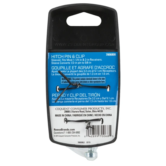 REESE Towpower receiver pin and clip for various hitch classes