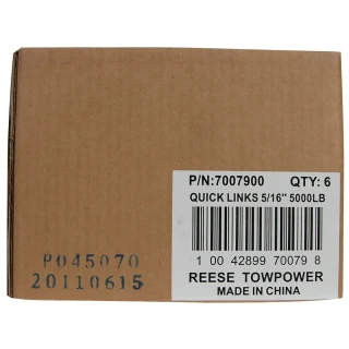 REESE safety chains with chrome finish, ideal for secure trailer towing and safety compliance.
