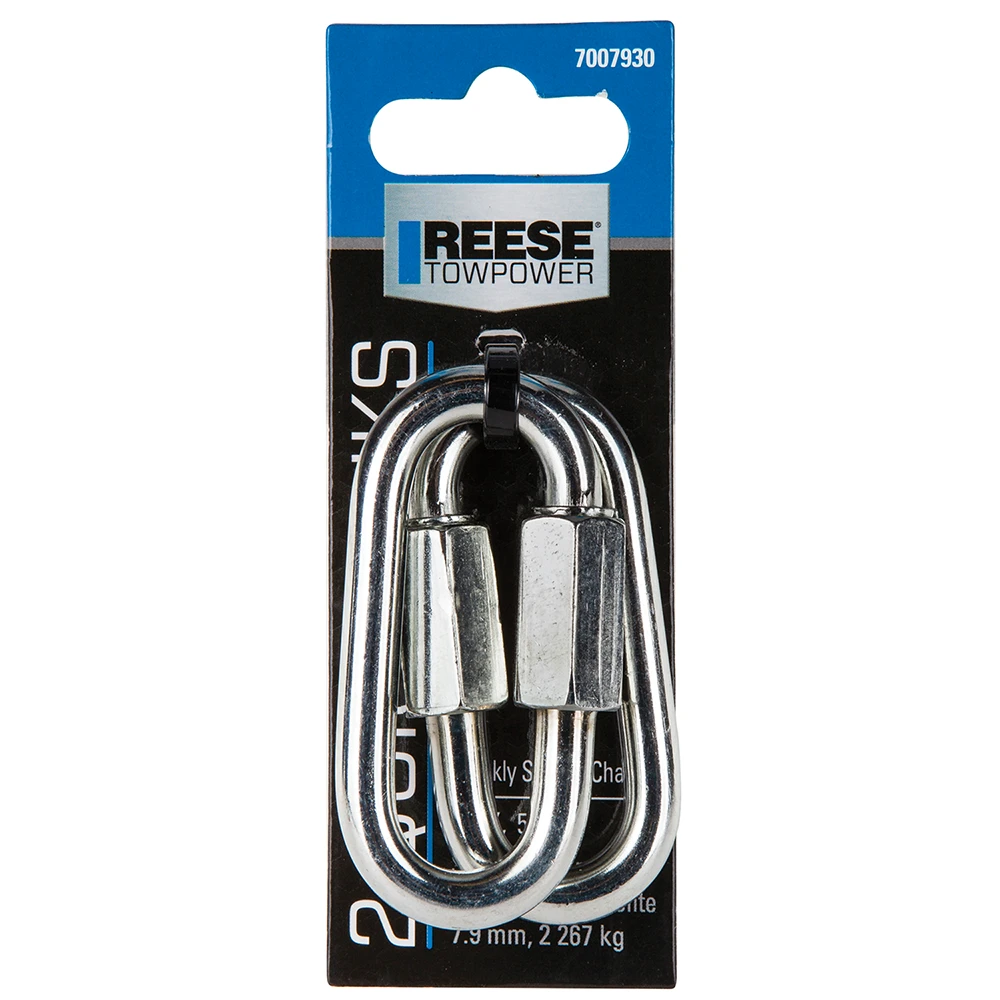 REESE safety chains with 5/16 in. diameter and 5000 lbs capacity in chrome finish