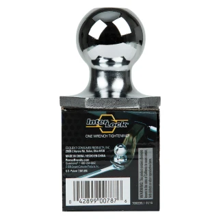 REESE Towpower InterLock hitch ball with patented hex design and chrome finish