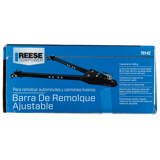 REESE adjustable tow bars securely towing a vehicle with easy installation.