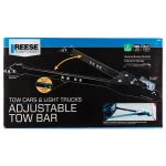 REESE adjustable tow bars securely towing a vehicle with easy installation.