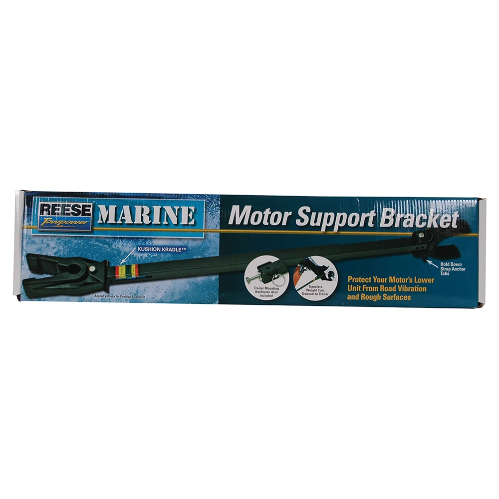 Reese Towpower outboard motor support bracket with black powder coat