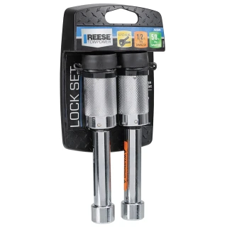 REESE Towpower receiver lock with dual self-locking design and dust cap for hitch security