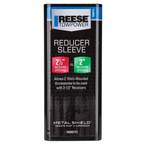REESE Reducer Sleeve adapting a 2-1/2 inch receiver to a 2 inch opening, black finish