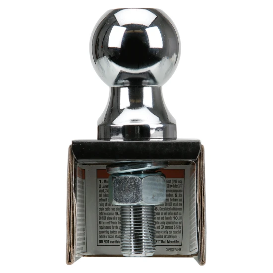 Chrome finished REESE Towpower hitch ball with 1-7/8 inch diameter and Interlock system