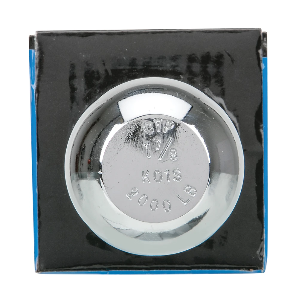 Chrome finished REESE Towpower hitch ball with 1-7/8 inch diameter and Interlock system