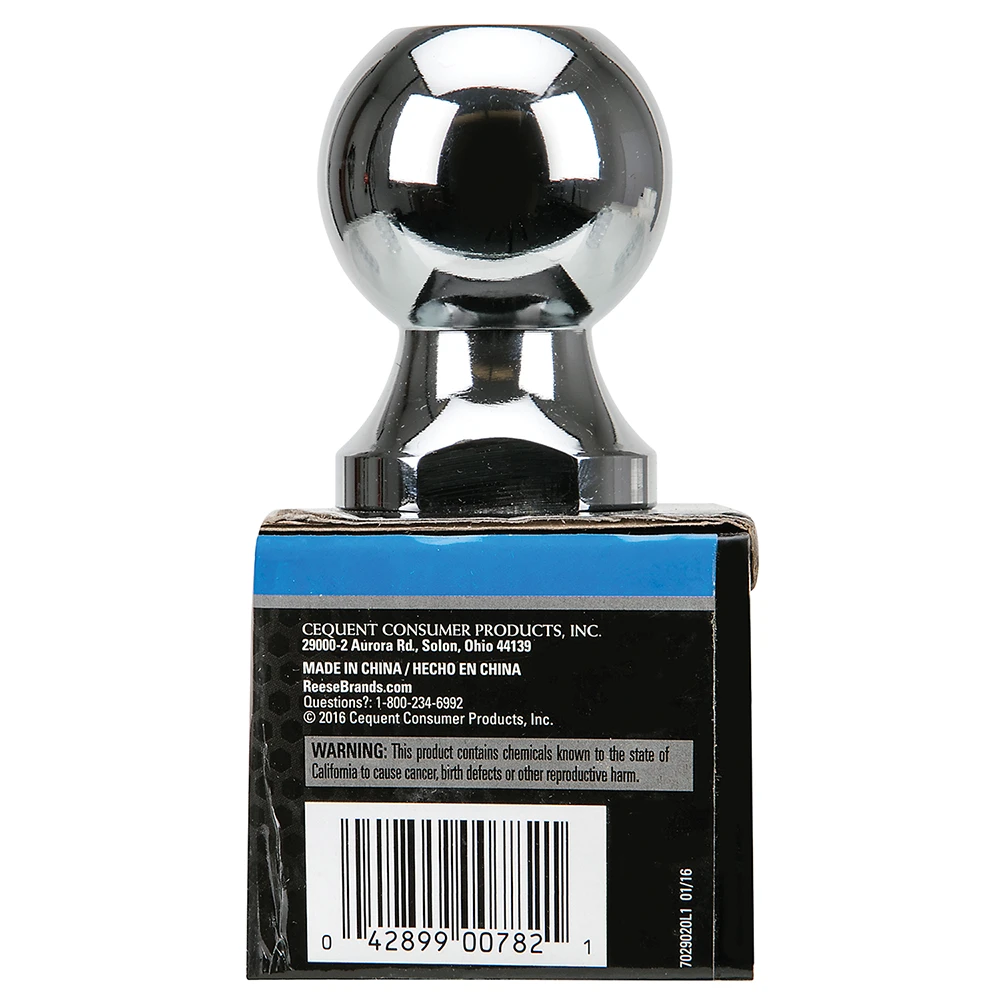 REESE Towpower chrome hitch ball with 2 inch diameter and 3500 lb capacity