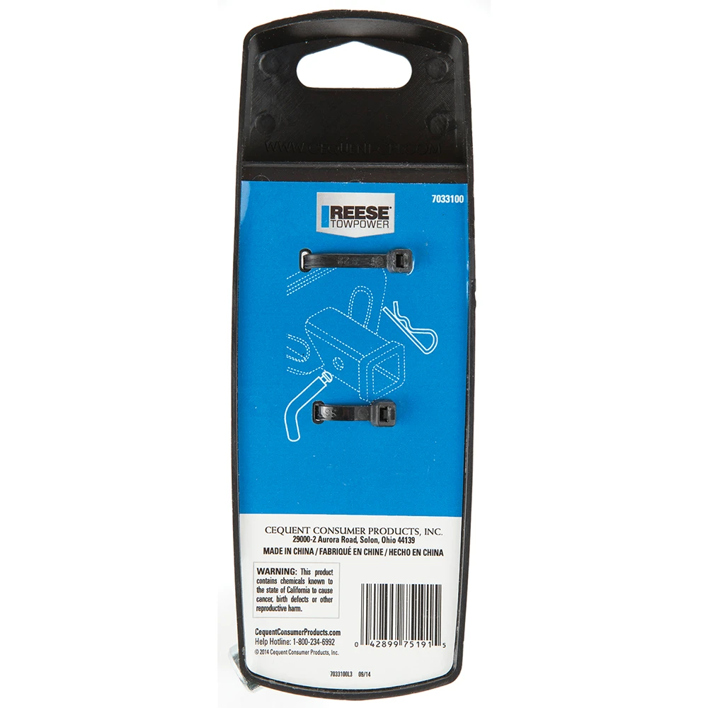 REESE Towpower 5/8-inch diameter pin and clip, compatible with 2-1/2-inch hitch receivers, bright zinc finish