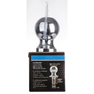 REESE hitch ball with 2 inch diameter and 8,000 lbs capacity in chrome finish