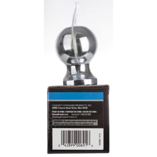 REESE hitch ball with 2 inch diameter and 8,000 lbs capacity in chrome finish