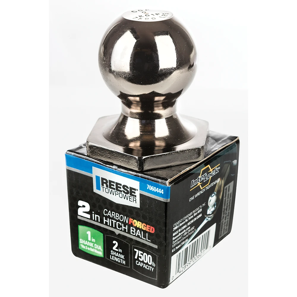 REESE 2-inch hitch ball black nickel finish with 7500 lbs capacity