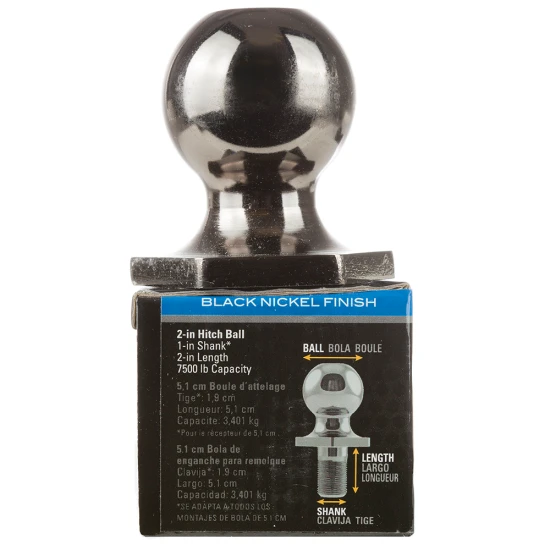REESE 2-inch hitch ball black nickel finish with 7500 lbs capacity