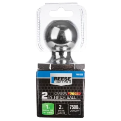 Reese InterLock Carbon Forged Trailer Hitch Ball 2 Inch Diameter 7500 Pounds 1 Inch Shank 2 Inch Length Chrome 7061236