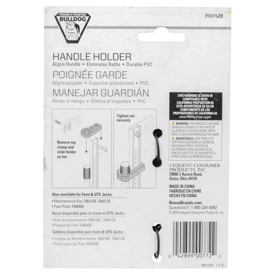 Bulldog farm jack handle holder keeping jack handle upright