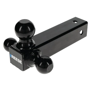 REESE Tri-Ball Mount for Heavy-Duty Towing with 2-Inch Receiver REESE tri-ball mount with black powder coat for heavy towing.