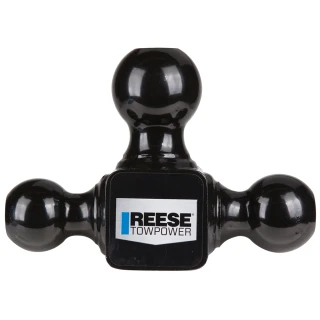REESE Tri-Ball Mount for Heavy-Duty Towing with 2-Inch Receiver REESE tri-ball mount with black powder coat for heavy towing.